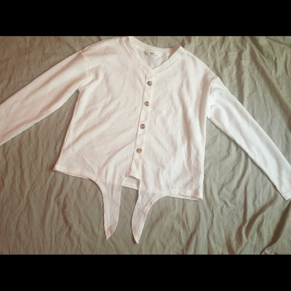 white shein crop top